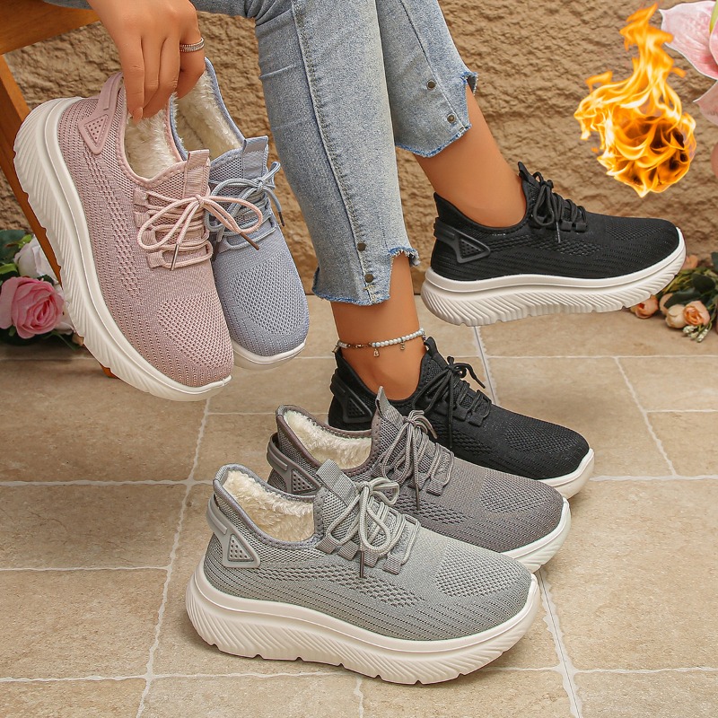 2027 Kadın Dış Mekan Yürüyüş A - Knit Fabric Lace Up Sneakers incelemesi ve fiyatı